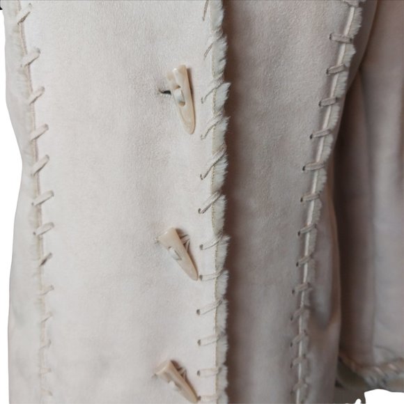 Suede Jacket  Faux Fur - Size Large - Picture 12 of 15